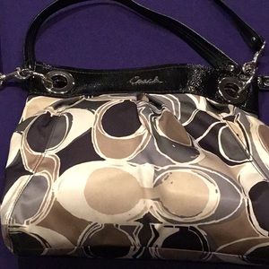 Coach bag with black trim